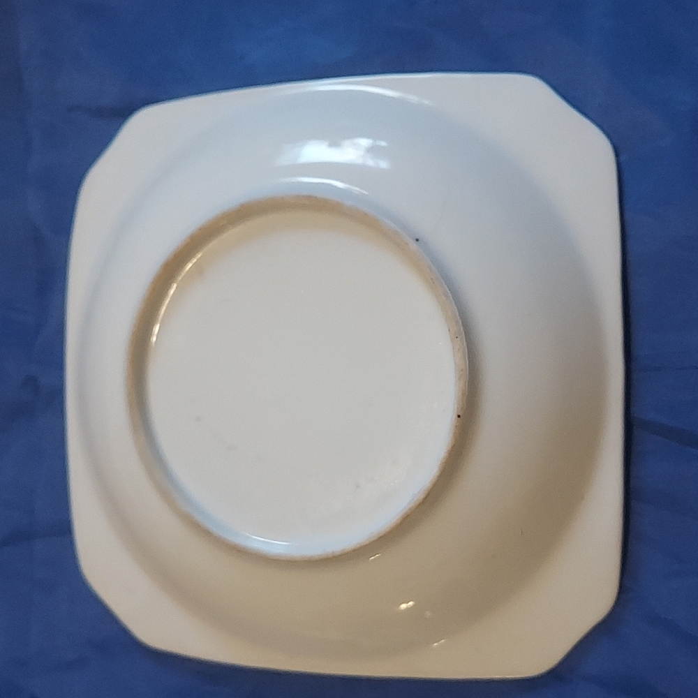 Vintage Square Hand-Painted Pink Flower Ashtray - Picture 3 of 3